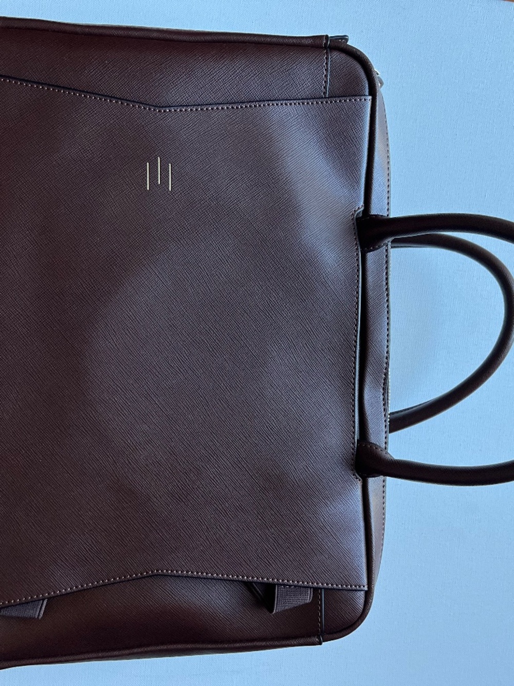 La Mansio Italian Premium Leather laptop work bag backpack Chocolate Brown Color - Picture 5 of 12